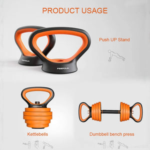 Adjustable Fitness Kettlebell Handle For Use With Weight Plates Home Gym Workout Comfortable Kettle Bell Grip Dumbbell Equipment