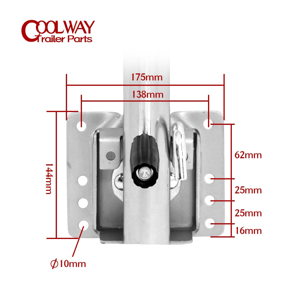 6 Inch Solid Wheel Sidewind Round Swivel Trailer Jack With Bolt On Capacity 540KG Jockey Wheel Boat RV Parts Accessories