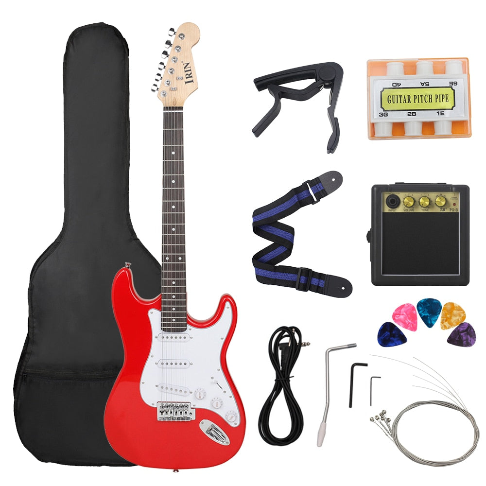 39 Inch ST Electric Guitar 6 String 21 Frets Basswood Body Electric Guitar With Speaker Necessary Guitar Parts & Accessories