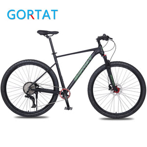 GORTAT 21 Inch Frame Aluminum Alloy Mountain Bike 10-Speed Bicycle Double Oil Brake Front &amp; Rear Quick Release Lmitation Carbon