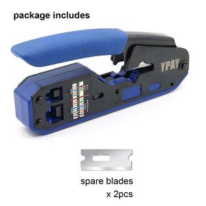 YPAY RJ45 crimping tool pliers network crimper stripper cutter ethernet clip tongs RG45 cat6 cat5e cat5 cat3 RJ11 multi function