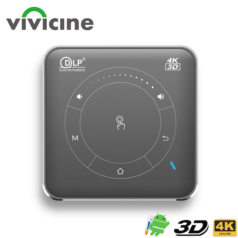 Vivicine P11 Newest Smart Pocket Mobile 3D Mini Projector,Support Miracast Airplay Wifi Home Video Proyector Beamer