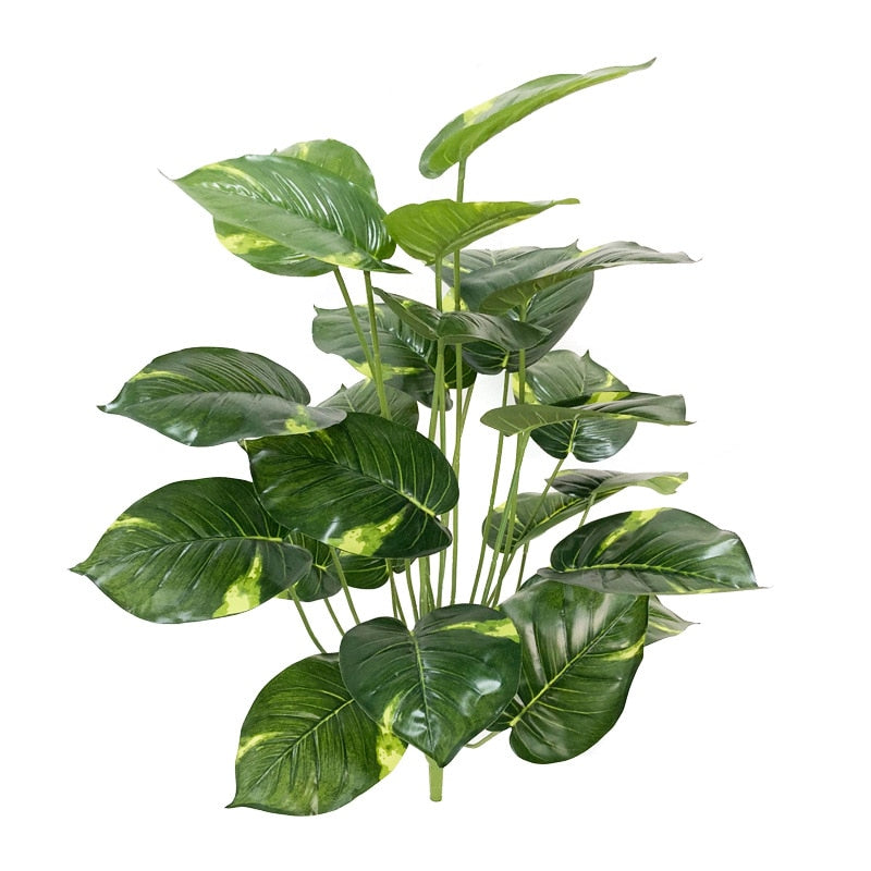 75cm Tropical Tree Large Artificial Plants Fake Turtle Leafs Plastic Palm Leaves Big Potted Monstera For Home Outdoor Room Decor