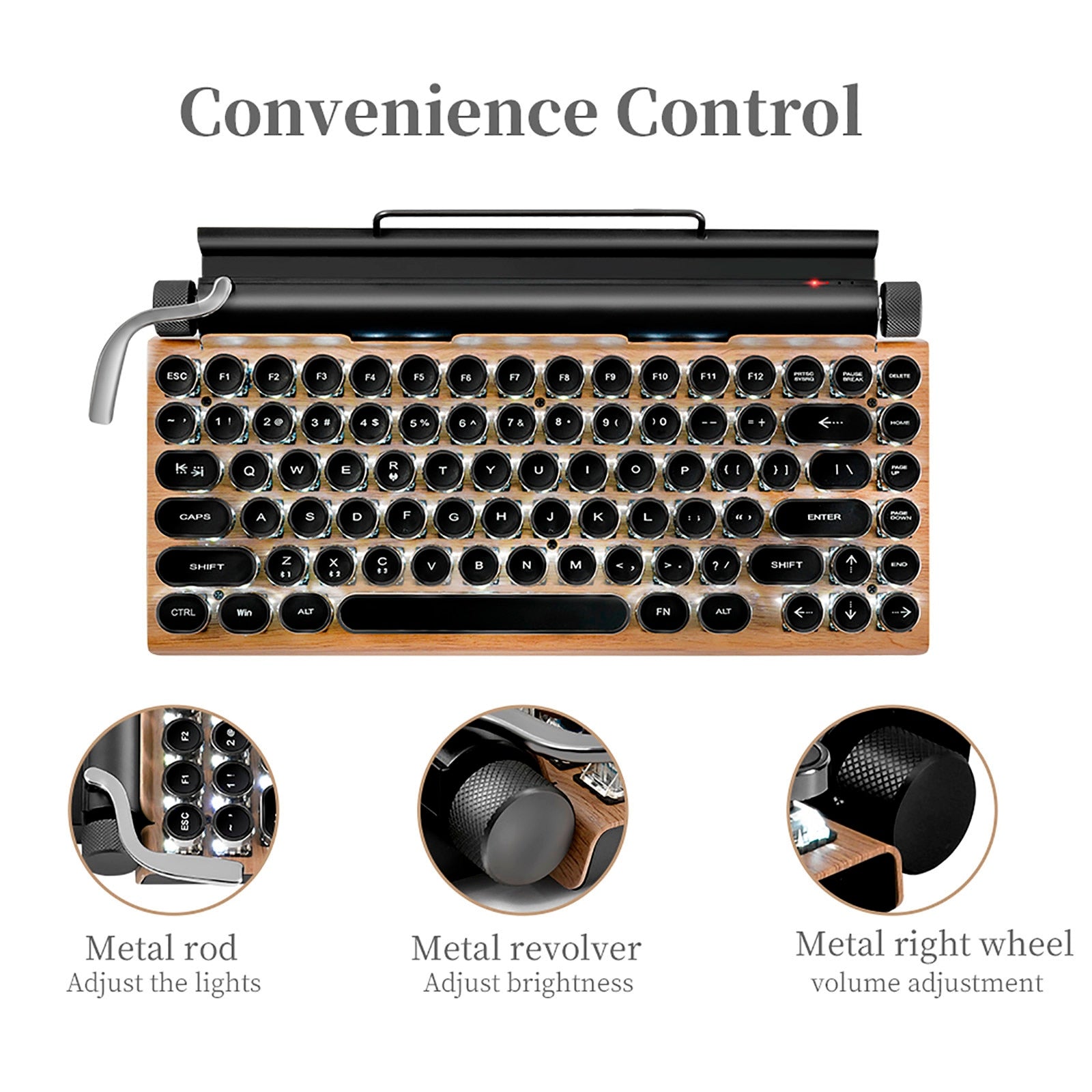 Mechanical Keyboard Wireless Bluetooth keyboards Dot retro Office Computer Keyboard 83 keys Gaming keyboards For PC Laptop