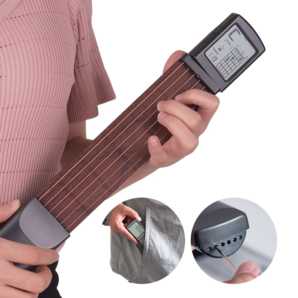 Portable Chord Trainer Pocket Guitar Practice Tools LCD Musical Instrument Practice Chords Tools For Guitar Accessories Parts