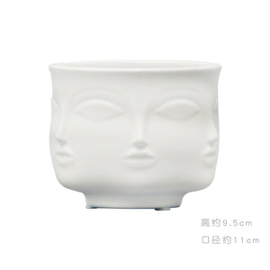 Creative Face Ceramic Vase Flowers, Artificial Flowers, Decorative White Vase  Nordic Decoration Home