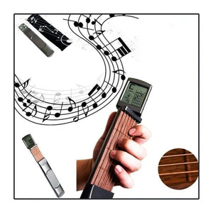 Pocket Guitar Chord Trainer Six Grade with LED Screen Display Beat Climbing Lattice Guitar Accessories Practical Pocket Guitar