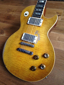 Aged/Relic electric guitar, Nitro Finish, Peter Green GarryMoore LemonBurst 1 pc body 1 pc neck, frets binding, quality guitar.