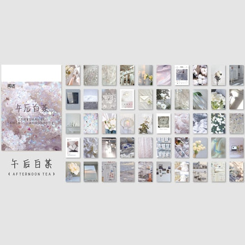 50 Sheets Natural Scenery&Art Paintings Stationery Stickers Book Aesthetic Landscape Cute Bullet Journaling Decor Sticker