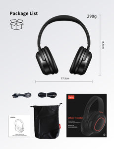 Active Noise Cancelling ANC Headphones Wireless Bluetooth V5.0 Over-ear Portable Headset Earphones With Mic For Phones Computer