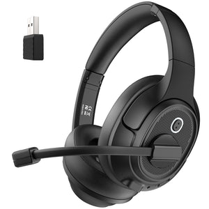 EKSA H6 Wireless Headphones Bluetooth 5.0 Headset with USB Dongle ENC Call Noise Cancelling Mic 30H Playtime For Office Computer