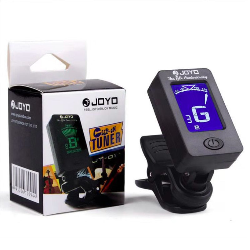 Guitar Tuner Digital Clip-On Tone Tuner for Electric Urikri Bass Violin Universal 360 Degree Rotatable Sensitive Built-in Batter