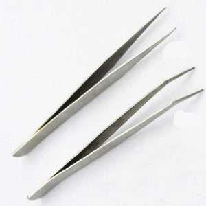 5 Pcs Industrial Tweezers Anti-static Curved Straight Tip Stainless Tweezer For Electronics Repair Sewing Machine Thread Take-up