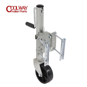 6 Inch Solid Wheel Sidewind Round Swivel Trailer Jack With Bolt On Capacity 540KG Jockey Wheel Boat RV Parts Accessories