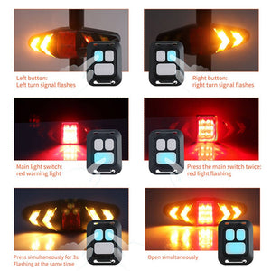 Rear Lamp Smart Bike Wireless Remote Turn Signal Lights Bicycle LED Taillight Easily Installation Personal Bicycle Parts