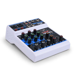 EYK ECR4 Audio Mixer with Sound card 4 Channel Stereo Mixing Console Bluetooth-compatible USB for PC Computer Record Playback