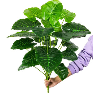 75cm Tropical Tree Large Artificial Plants Fake Turtle Leafs Plastic Palm Leaves Big Potted Monstera For Home Outdoor Room Decor