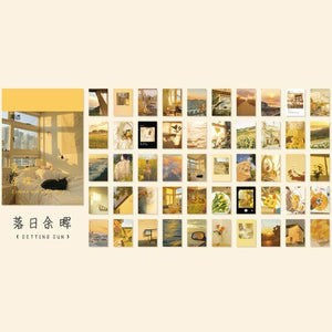 50 Sheets Natural Scenery&Art Paintings Stationery Stickers Book Aesthetic Landscape Cute Bullet Journaling Decor Sticker