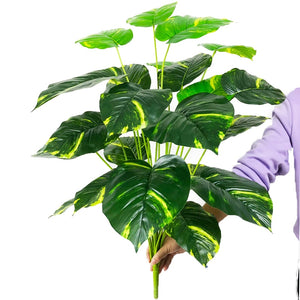 75cm Tropical Tree Large Artificial Plants Fake Turtle Leafs Plastic Palm Leaves Big Potted Monstera For Home Outdoor Room Decor