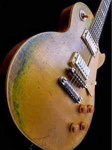 Aged/Relic Electric Guitar, Nitro Finish, Gold Top 1 PC Body and Neck, Frets Binding, High Quality