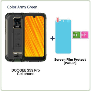 DOOGEE S59 Pro Smartphone 10050mAh Super Battery IP68/IP69K 4+128GB NFC Rugged Smart phone 2W Loud Volume Speaker Cellphones