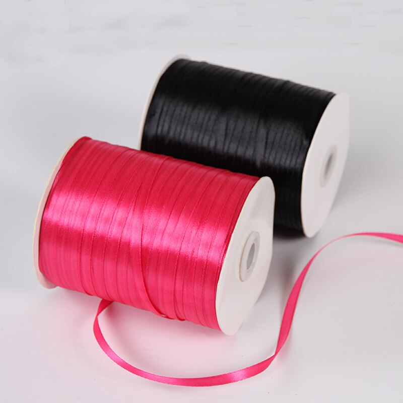 500Meters/Roll Single Face 6MM(1/4") Polyester Ribbon Chrismas Wedding Decoration Gift Wrap Satin Fabric Ribbons DIY Accessories