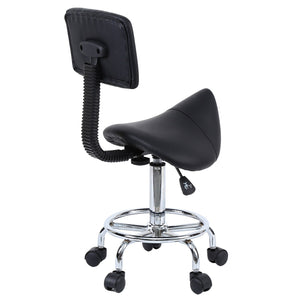 Saddle Chair Dental Roll Chair Saddle PU Leather Dentist Spa Rolling Stool with Back Support for Beauty Tattoo