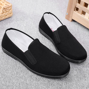 Classic cloth shoes men's black-soled military shoes single-sided non-slip wear-resistant black casual shoes lightweight flat s