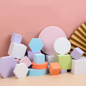 8Pcs/set Geometry Photo Props Cube Ornaments Jewelry Shooting Props Geometric Decoration Background Photography Studio