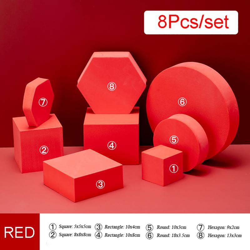 8Pcs/set Geometry Photo Props Cube Ornaments Jewelry Shooting Props Geometric Decoration Background Photography Studio