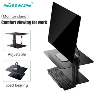 NILLKIN Monitor Stand Adjustable Holder Metal Monitor Stand for Desktop Riser Computer Dock Base Bracket monitor base