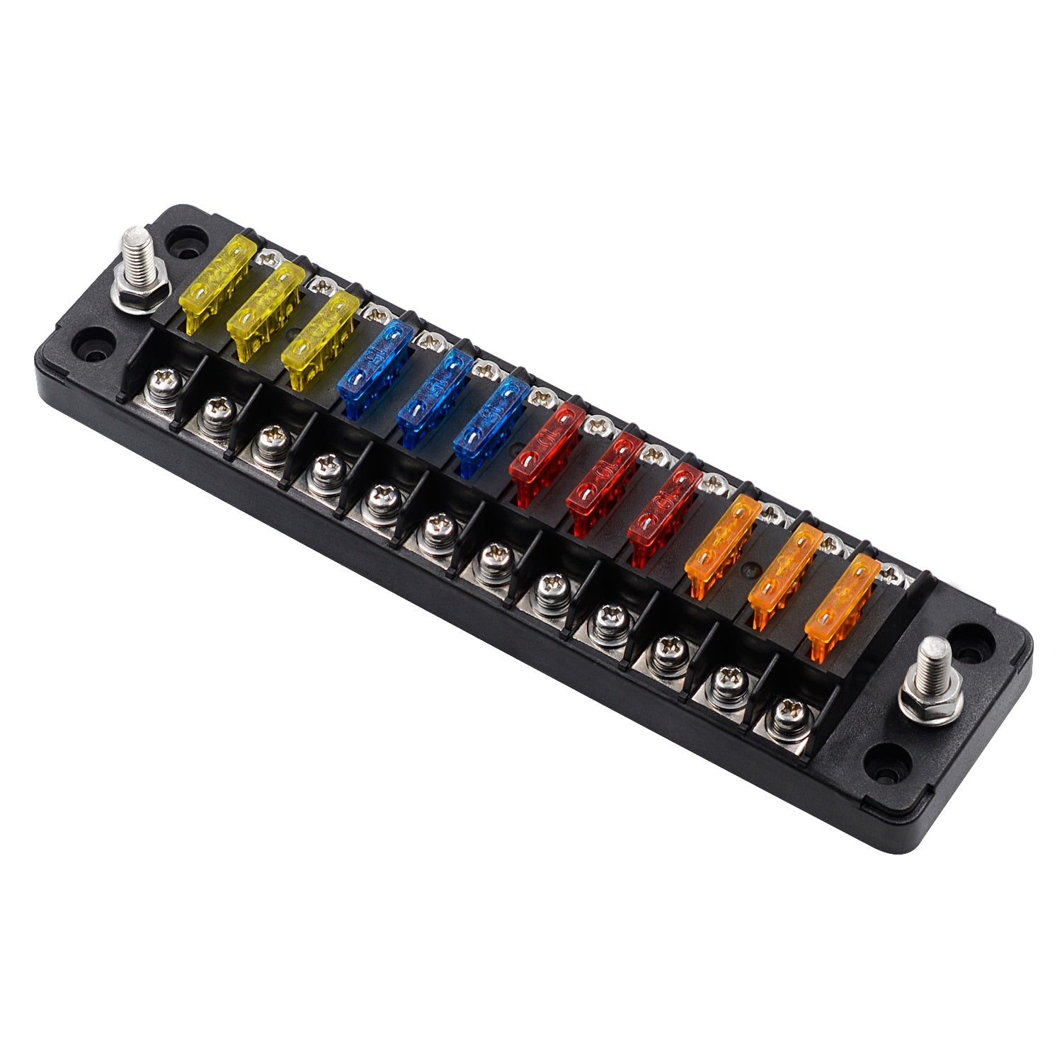 Car Mini Fuse Box Holder 12V 32V Mass Breaker Digital Voltmeter Universal Fuse Block Car Boat Camper RV Parts