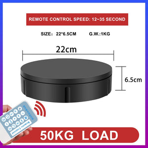 Electric Rotating Turntable With Remote Control 50~100KG Load 22CM/30CM Round Display Stand Studio Shooting Photo Base