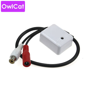 OwlCat CCTV Mic Security Microphone for Surveillance IP Cameras DVR Audio Pickup Voice Collection