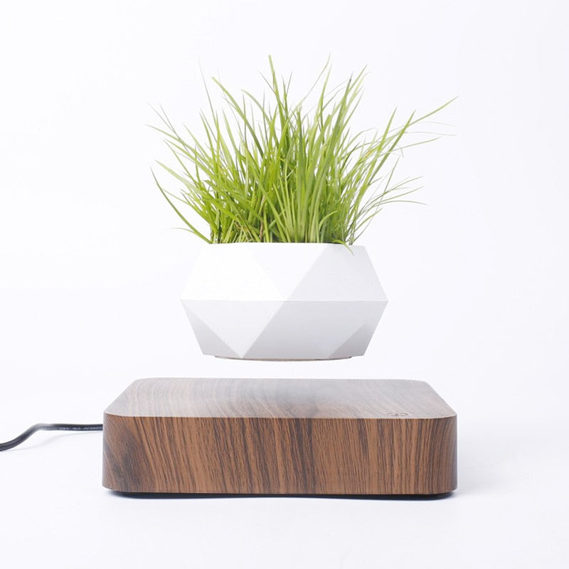 Levitating Air Bonsai Pot Rotation Flower Pot Planters Magnetic  Suspension Floating Pot Potted Plant Home Desk Decor