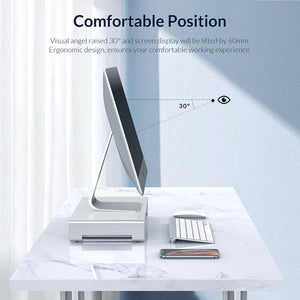 ORICO Aluminum Monitor Stand Riser Computer Universal Laptop Stand Metal Desktop Stand Organizer for iMac MacBook PC Home Office