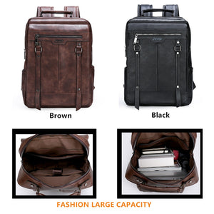 JEEP BULUO Trend Casual Laptop Bags High Capacity Feature Backpack Computer New Men&#39;s Bag Travel Split Leather Bags For Man