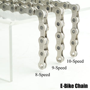 E-Bike Chain 8 9 10 Speed Electric Sport Bicycle Chains 136 Links Anti-Rust Ebike Parts With Magic Buckle