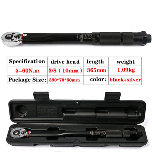 3/8 Inch Torque Wrench 6-60N.m Two-Way Precise Ratchet Wrench Repair Spanner Key Car Repair Square Drive Hand Tools