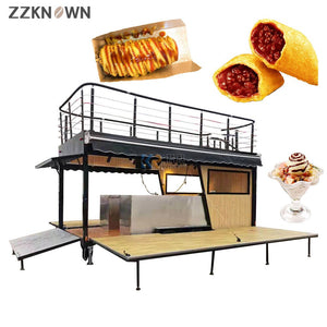 Fast Food Trailer All Purpose Street Restaurant Double Decker Mobile Food Truck For Sale With Kitchen