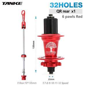 TANKE 32 36 holes MTB bike hub 6 pawls 6 bearing 120 clicks cassette flywheel 7-12 speed 6 nail disc brake hubs bicycle parts