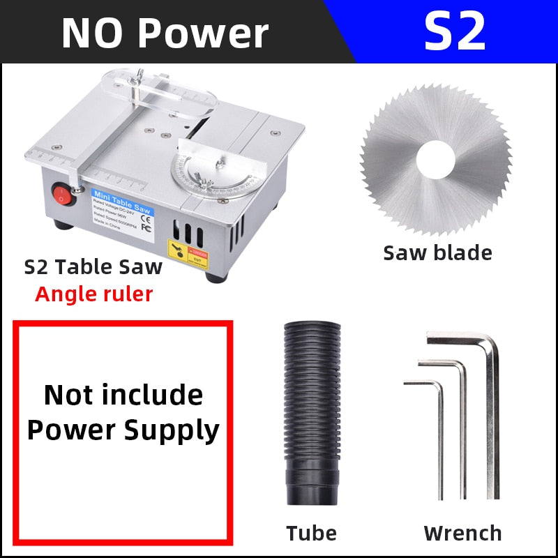 Multifunction Mini Table Saw Electric Small Bench Saw DIY Hobby Model Crafts Cutting Tool 775 Motor DC12V-24V Liftable Saw