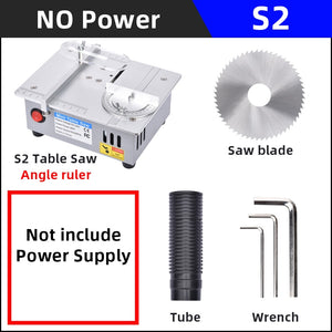 Multifunction Mini Table Saw Electric Small Bench Saw DIY Hobby Model Crafts Cutting Tool 775 Motor DC12V-24V Liftable Saw