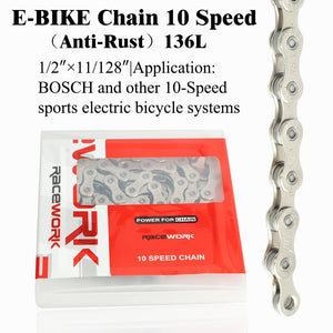 E-Bike Chain 8 9 10 Speed Electric Sport Bicycle Chains 136 Links Anti-Rust Ebike Parts With Magic Buckle