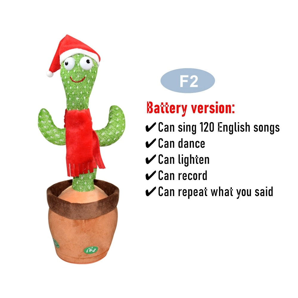 Dancing Cactus Repeat Talking Toy Electronic Plush Toys Can Sing Record Lighten Battery USB Charging Early Education Funny Gift