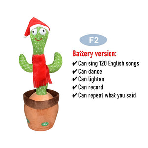 Dancing Cactus Repeat Talking Toy Electronic Plush Toys Can Sing Record Lighten Battery USB Charging Early Education Funny Gift