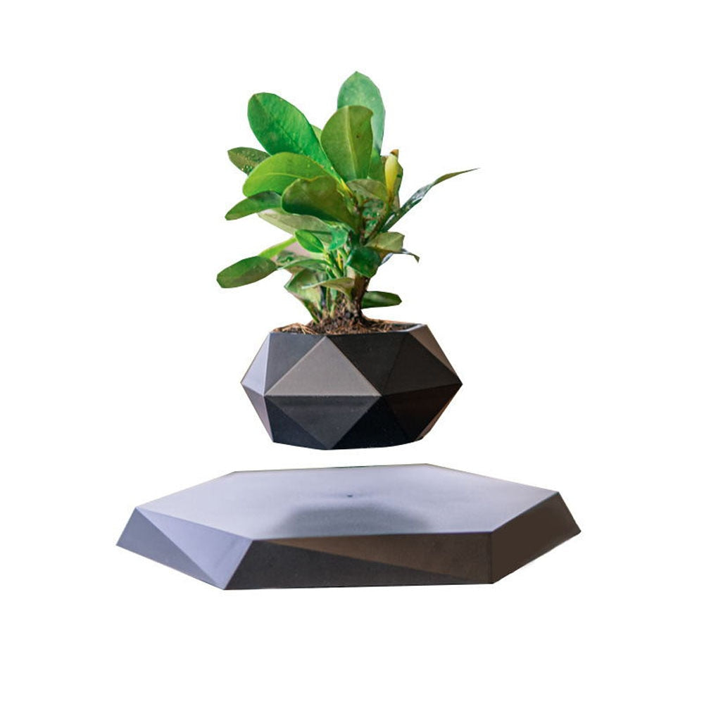 Levitating Air Bonsai Pot Rotation Flower Pot Planters Magnetic  Suspension Floating Pot Potted Plant Home Desk Decor