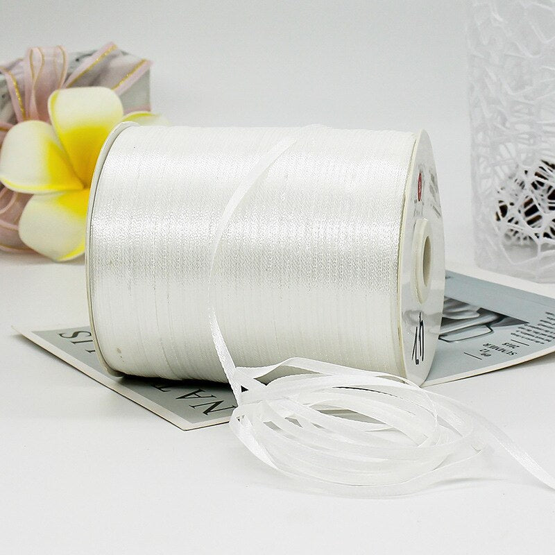 800Meters/Roll 3mm Width Polyester Ribbon Chrismas Wedding Home Decoration Gift Wrap Ribbons Handmade Tie balloon rope ribbon