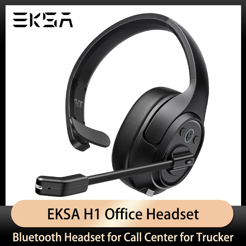 EKSA H1 Wireless Headphones with Mic Environmental Noise Cancelling Headphone Trucker Bluetooth Headset for Call Center Headset