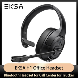 EKSA H1 Wireless Headphones with Mic Environmental Noise Cancelling Headphone Trucker Bluetooth Headset for Call Center Headset